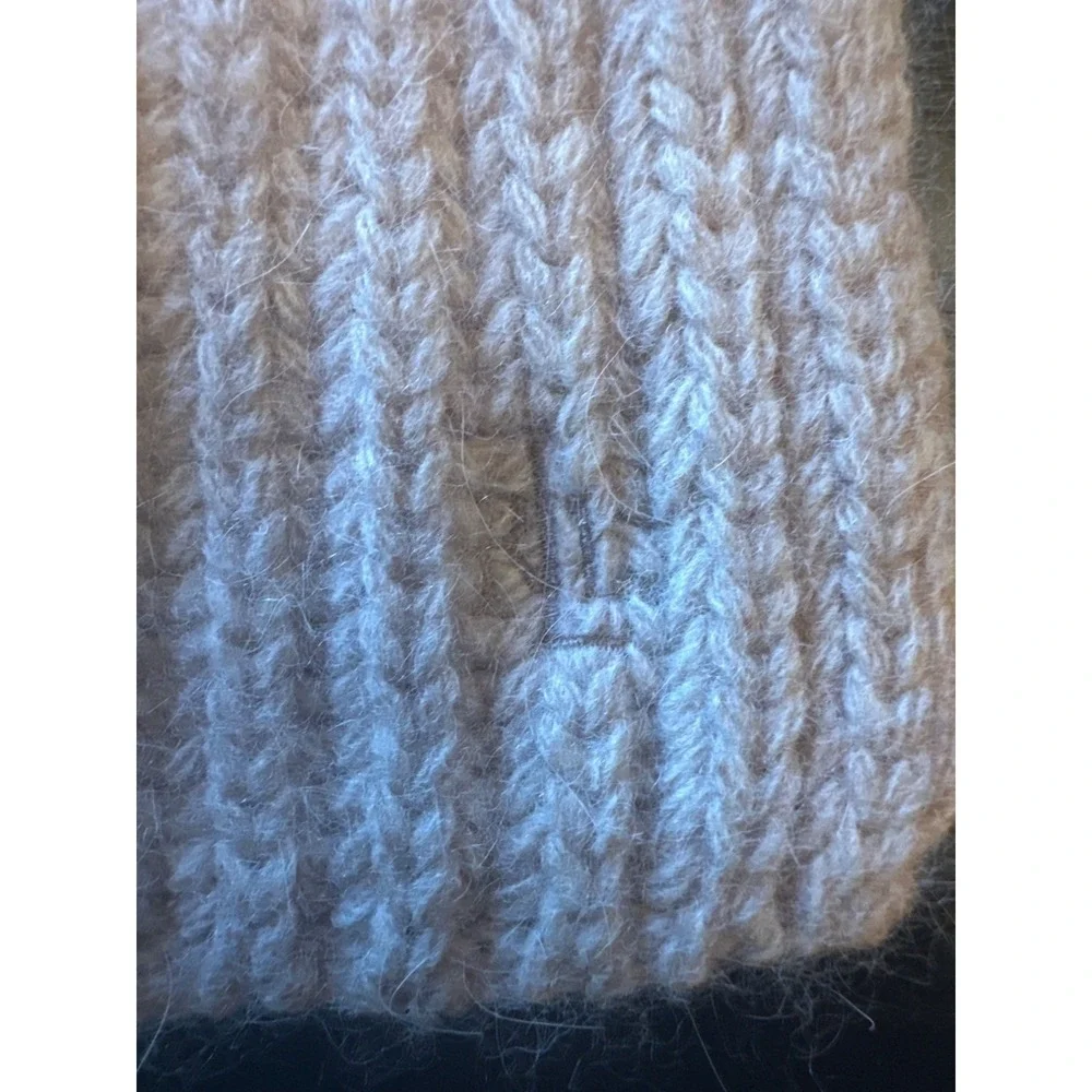 Lauren Ralph Lauren Beige‎ Ribbed Scarf Wool Angora Neutral Quiet Luxury Winter